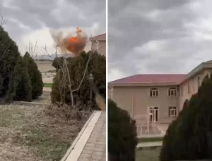 Azerbaycan’da okulun yanına İHA düştü