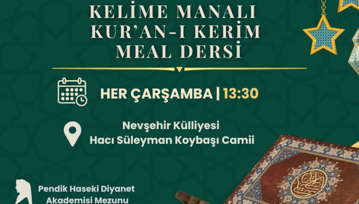 Nevşehir İl Müftülüğü’nden Hanımlara Özel Kur’an-ı Kerim Meal Dersi