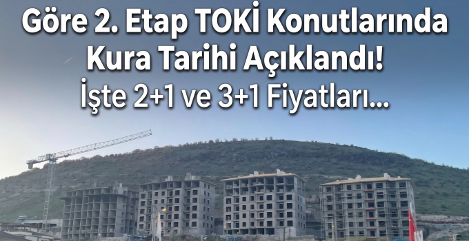 Göre 2. Etap TOKİ Konutlarında Kura Tarihi Açıklandı! İşte 2+1 ve 3+1 Fiyatları…