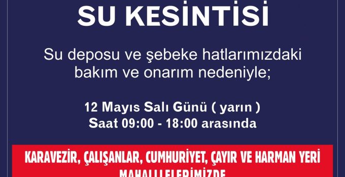 Gülşehir’de Bazı Mahallelerde Planlı Su Kesintisi Yaşanacak