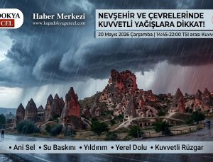 Nevşehir ve Çevresinde Beklenen Kuvvetli Yağışlara Dikkat!