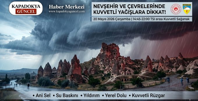 Nevşehir ve Çevresinde Beklenen Kuvvetli Yağışlara Dikkat!